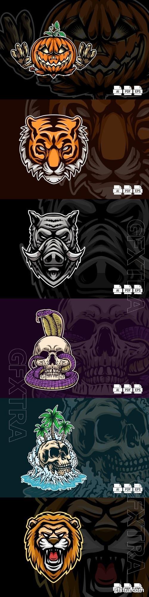 Logo Mascot Vector Design Template #32, 6xEPS