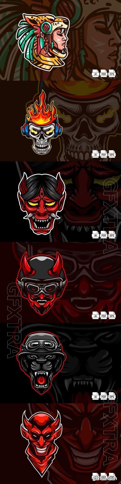 Logo Mascot Vector Design Template #31, 6xEPS