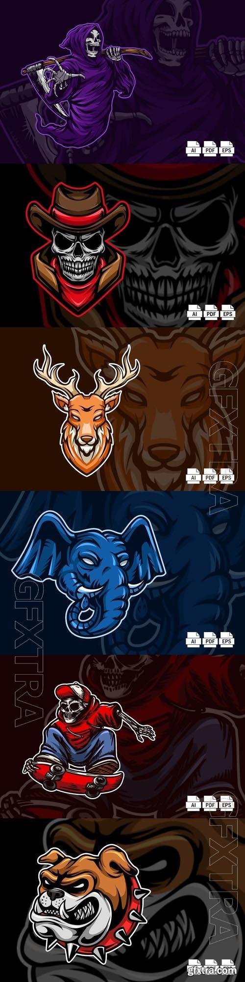 Logo Mascot Vector Design Template #30, 6xEPS