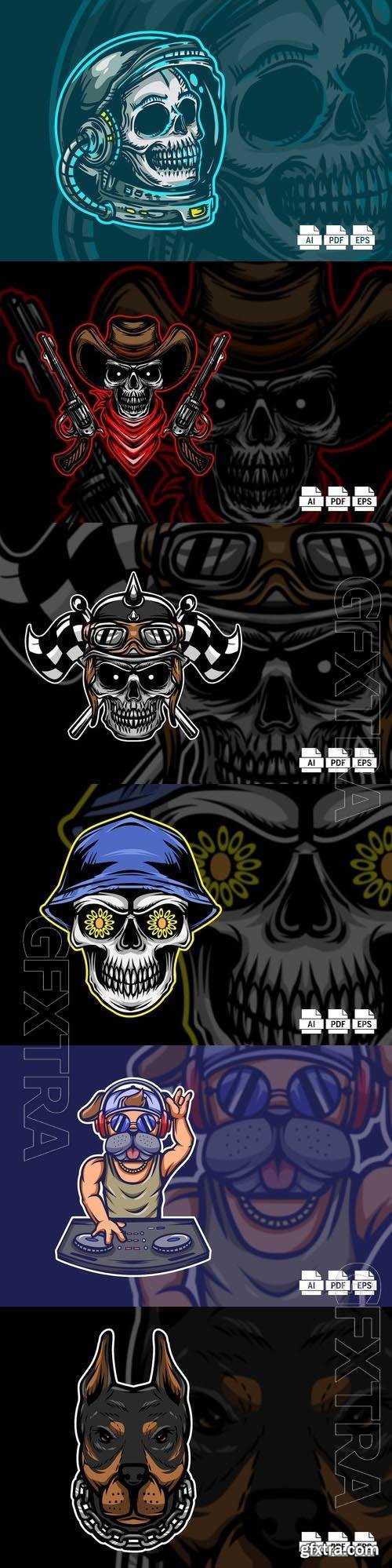 Logo Mascot Vector Design Template #28, 6xEPS