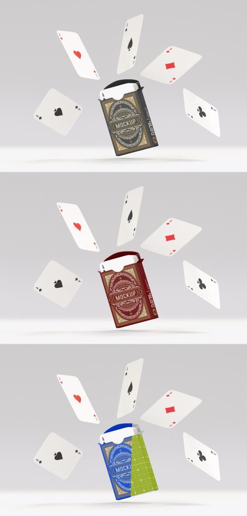 Box with Playing Cards Mockup 591074480