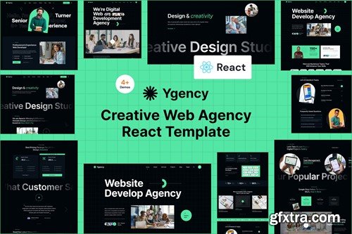 Ygency - Web Design Agency React NextJs Template 82VTBNW