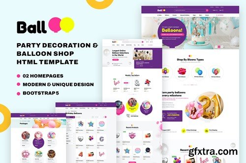 Balloo | Party Balloon Shop HTML Template YDL9CC4