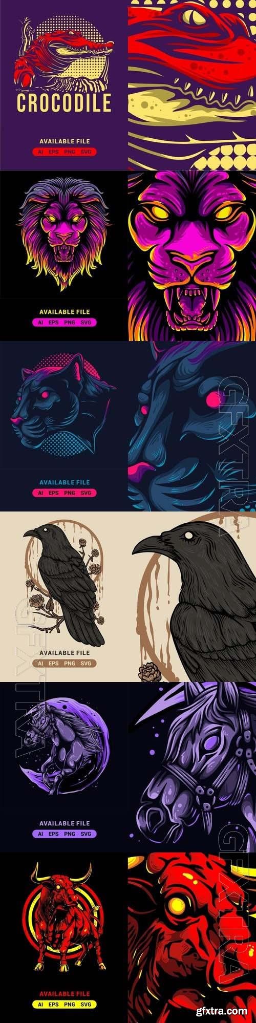 Logo Mascot Vector Design Template #42, 6xEPS