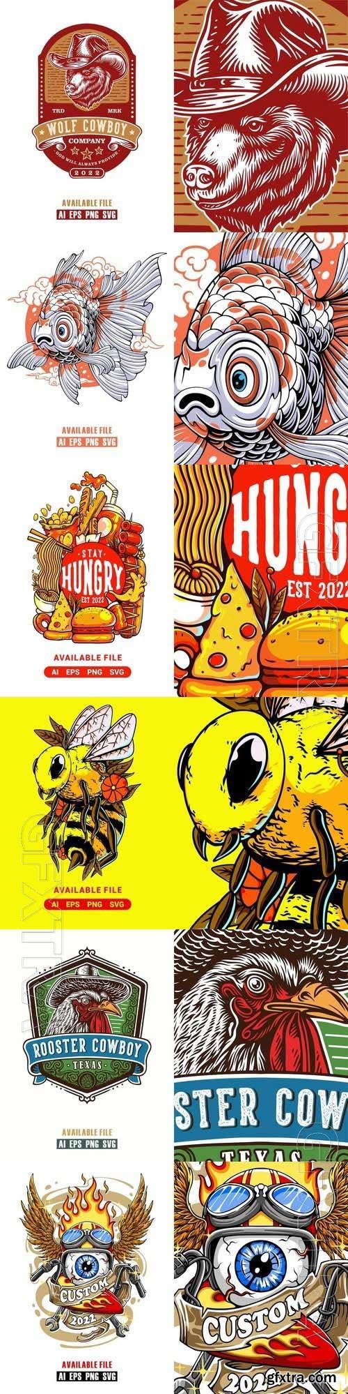 Logo Mascot Vector Design Template #39, 6xEPS