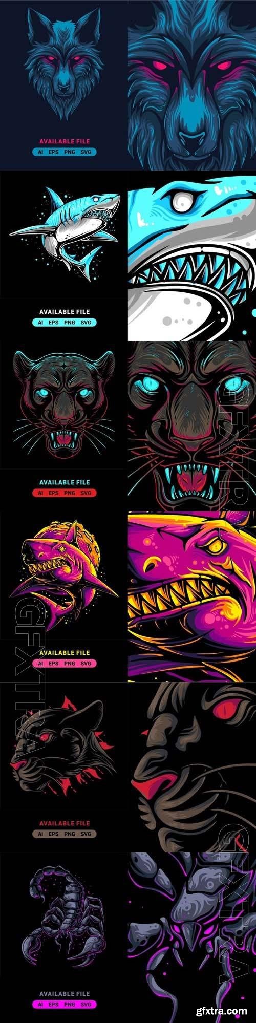 Logo Mascot Vector Design Template #41, 6xEPS