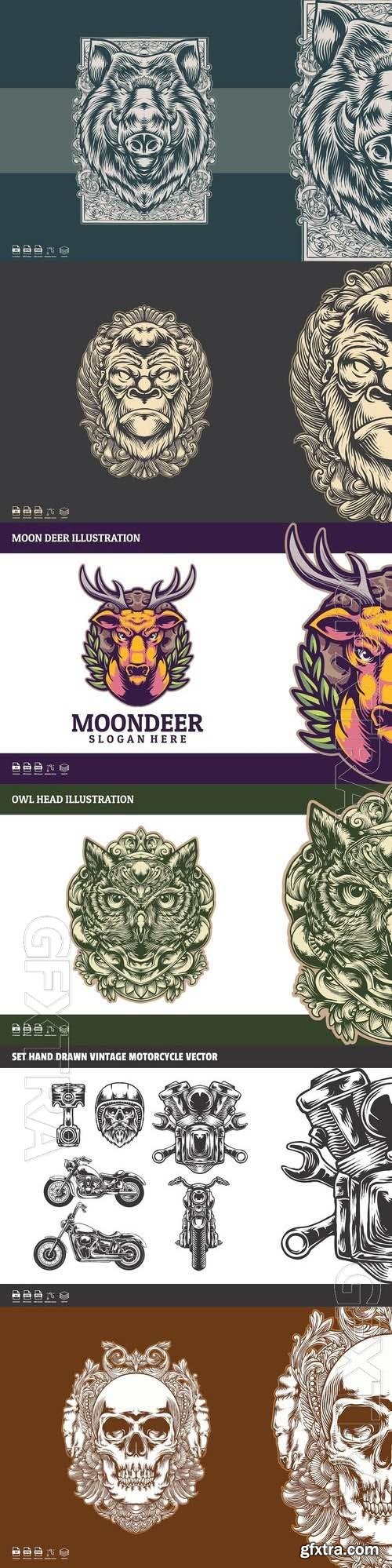 Vector Illustration For Design Logos Labels #3, 6xEPS