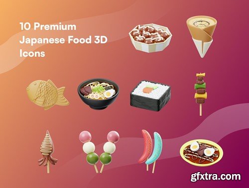 Japanese Street Food 3D Icon 48LAQBL