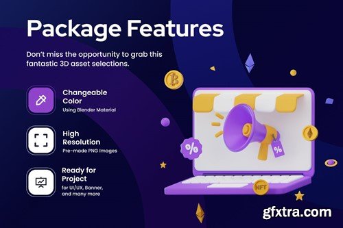 3D Icon Metavere Shopping Illustration Collection K87SKAG