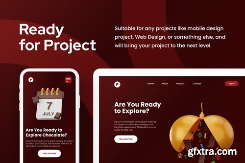 3D Icon World Chocolate Day Illustration Colection WZDSBGP