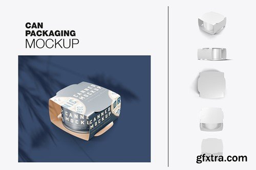 Single Can with Packaging Mockup BKMBLYF Single Can with Packaging Mockup BKMBLYF