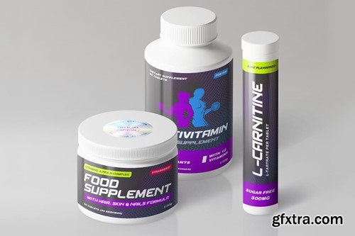 Supplement Jar / Bottle Packaging Mock-Ups 39FDDL5