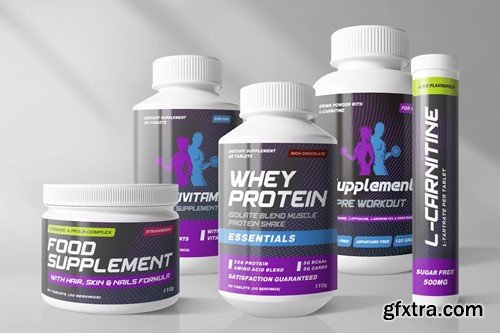 Supplement Jar / Bottle Packaging Mock-Ups 39FDDL5