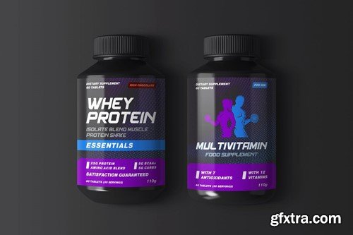 Supplement Jar / Bottle Packaging Mock-Ups 39FDDL5