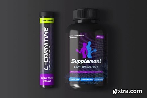 Supplement Jar / Bottle Packaging Mock-Ups 39FDDL5