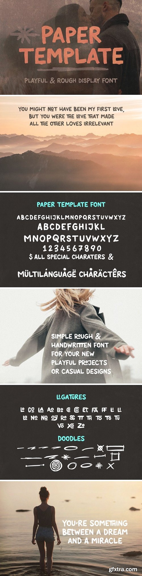 Paper Template Rough Casual Font Paper Template Rough Casual Font