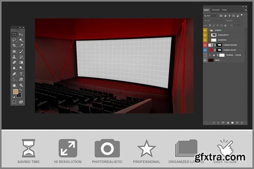 Cinema or Theater in the Auditorium Mockup ADAUBZW Cinema or Theater in the Auditorium Mockup ADAUBZW