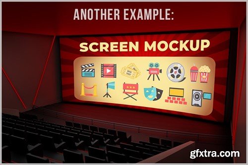 Cinema or Theater in the Auditorium Mockup ADAUBZW Cinema or Theater in the Auditorium Mockup ADAUBZW