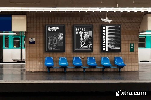 Subway Billboard Mockup L4AZSES Subway Billboard Mockup L4AZSES