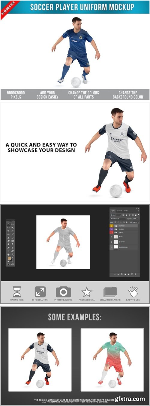 Soccer Player Uniform Mockup 839EV2Q Soccer Player Uniform Mockup 839EV2Q