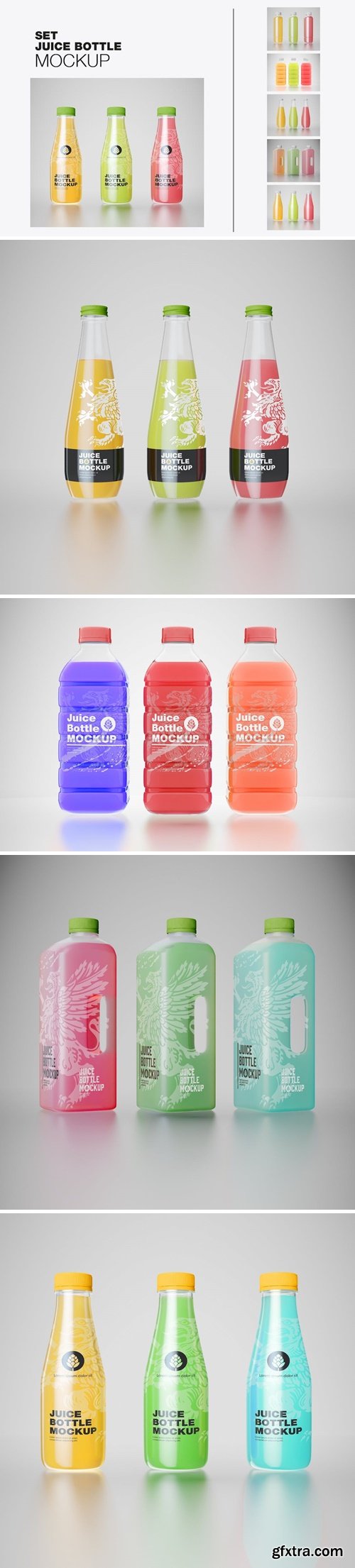 Pack of 3 Juice Bottles Mockup JLA6F3A Pack of 3 Juice Bottles Mockup JLA6F3A