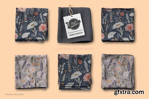 6 Fabric Textile Swatches PSD Mockup 9HR6PSX