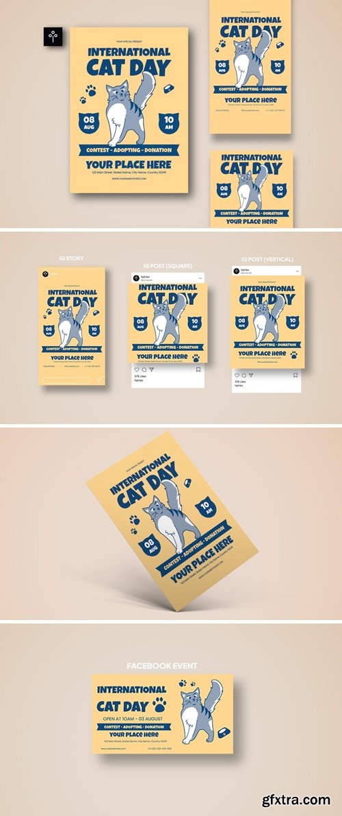 International Cat Day Flyer Set 001 ANDPYH3