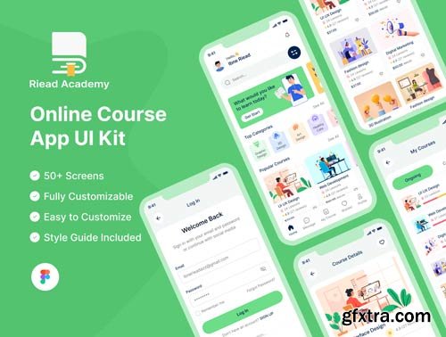 Online Course Mobile App UI Kit Ui8.net