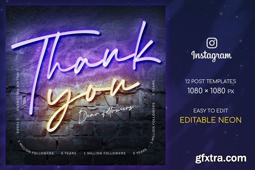 Thank You Neon Instagram SHSF52J Thank You Neon Instagram SHSF52J