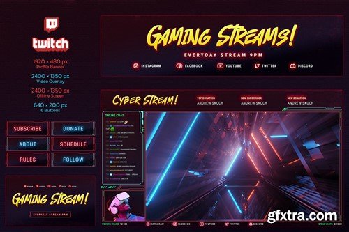 Gaming Stream Twitch Templates X66LDD2 Gaming Stream Twitch Templates X66LDD2