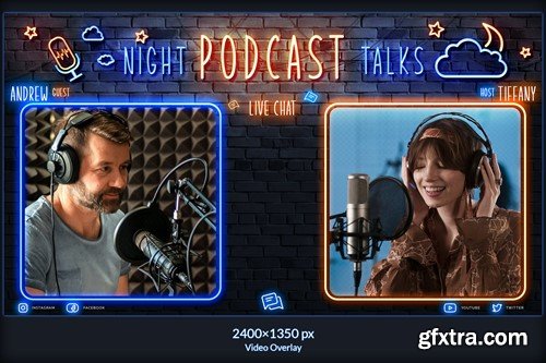 Neon Podcast Video Overlay 7WYBDRL Neon Podcast Video Overlay 7WYBDRL