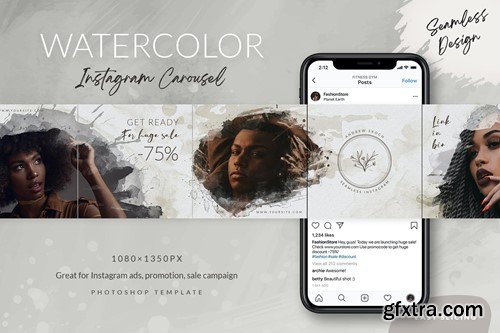 Watercolor Instagram Carousel BMFB4PC Watercolor Instagram Carousel BMFB4PC