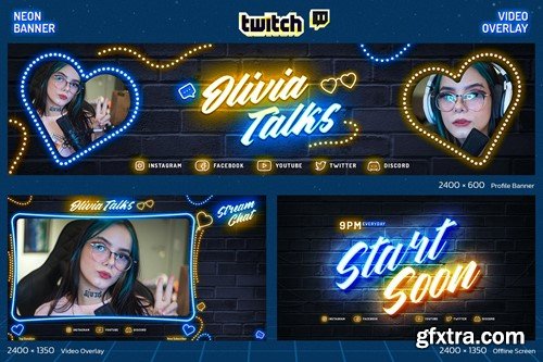 Neon Podcast Twitch Kit QACCKNP Neon Podcast Twitch Kit QACCKNP