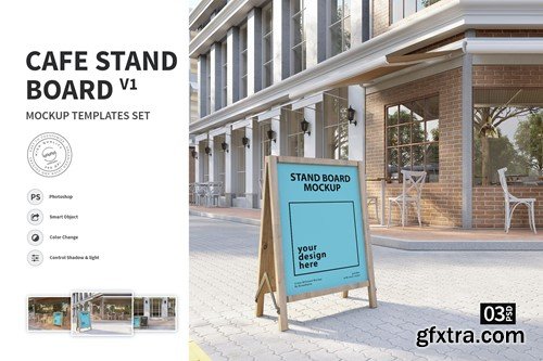 Cafe Stand Board - Mockup Template VR PVTP9JV Cafe Stand Board - Mockup Template VR PVTP9JV