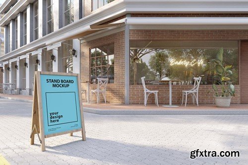 Cafe Stand Board - Mockup Template VR PVTP9JV Cafe Stand Board - Mockup Template VR PVTP9JV