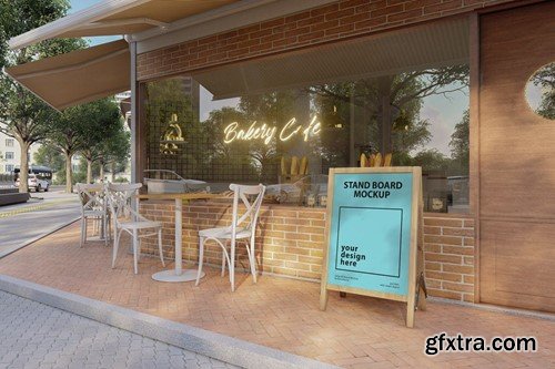 Cafe Stand Board - Mockup Template VR PVTP9JV Cafe Stand Board - Mockup Template VR PVTP9JV