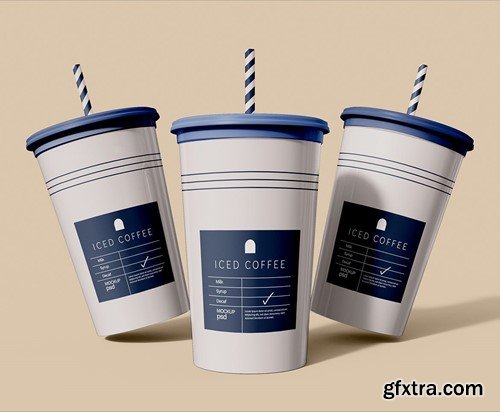 Smoothie Cups with Straw Mockup 96C2LED Smoothie Cups with Straw Mockup 96C2LED