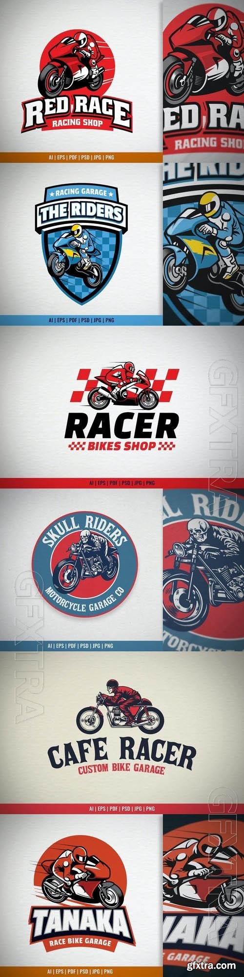 Motorbike Racing Garage Logo Template 6xEPS