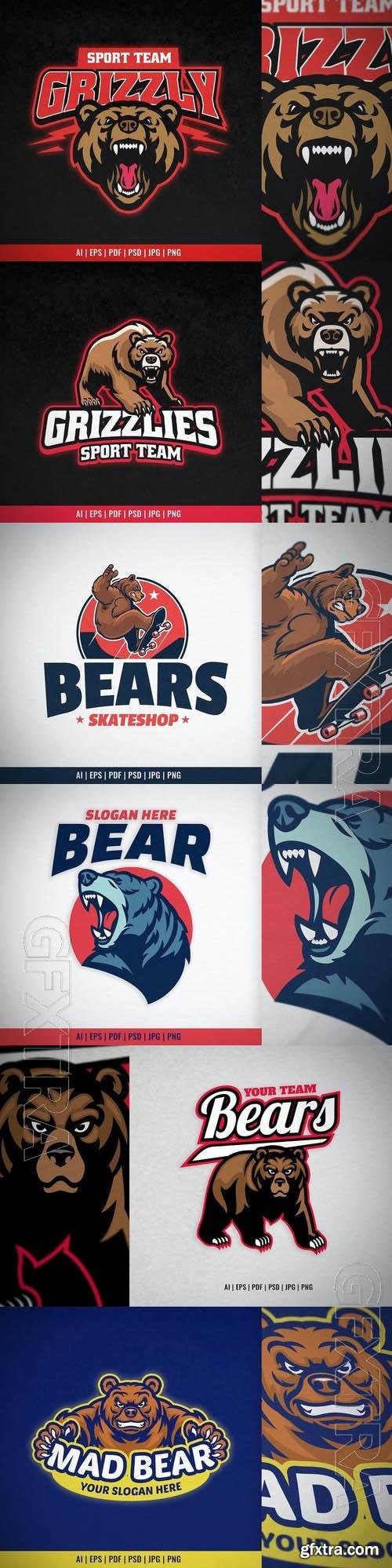 Grizzly Bear Head for Sport and Esport Logo 6xEPS
