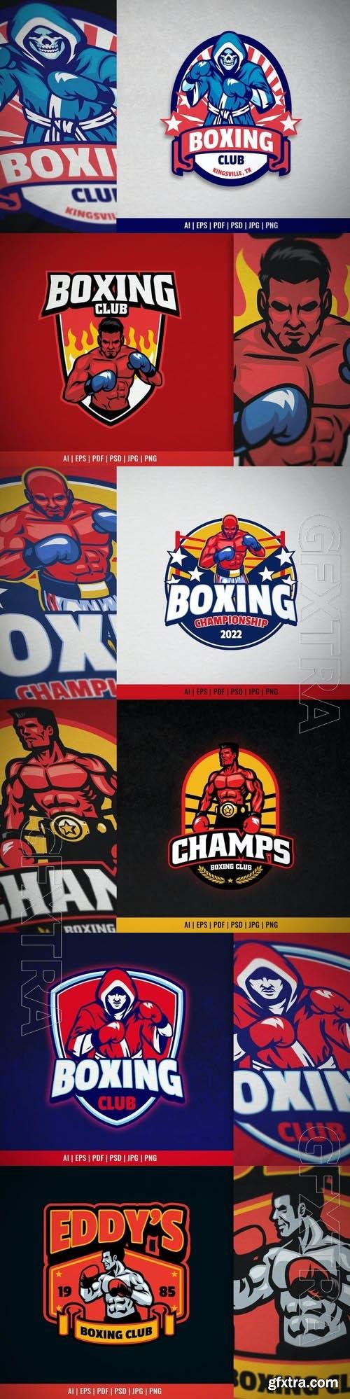 Boxer Mascot for Boxing Club Logo in Vintage 6xEPS