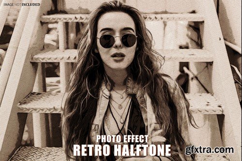Retro Halftone Photo Effect PGTEK8W Retro Halftone Photo Effect PGTEK8W