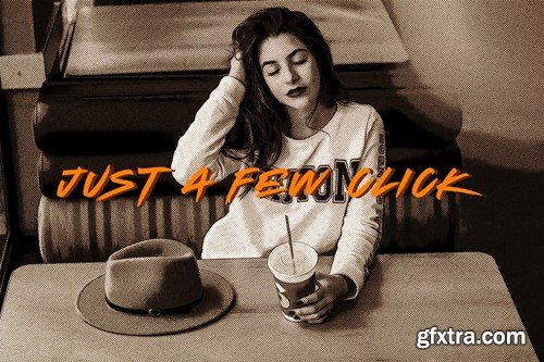 Retro Halftone Photo Effect PGTEK8W Retro Halftone Photo Effect PGTEK8W