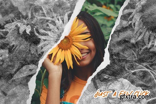 Sketch Torn Paper Photo Effect NSMQN2W Sketch Torn Paper Photo Effect NSMQN2W