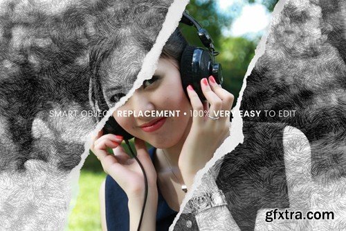 Sketch Torn Paper Photo Effect NSMQN2W Sketch Torn Paper Photo Effect NSMQN2W