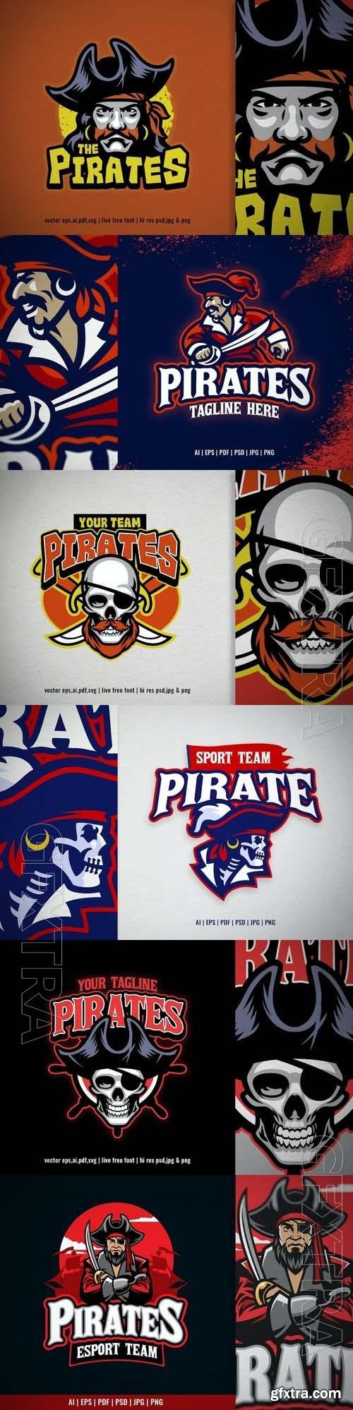 Pirate Captain for Sport and Esport Team Logo 6xEPS
