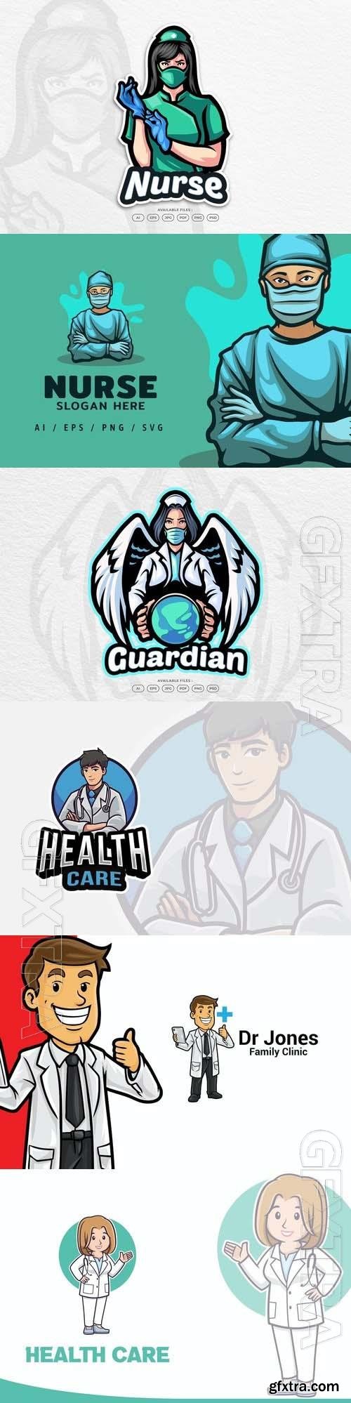 Medical health care clinic logo template 6xEPS