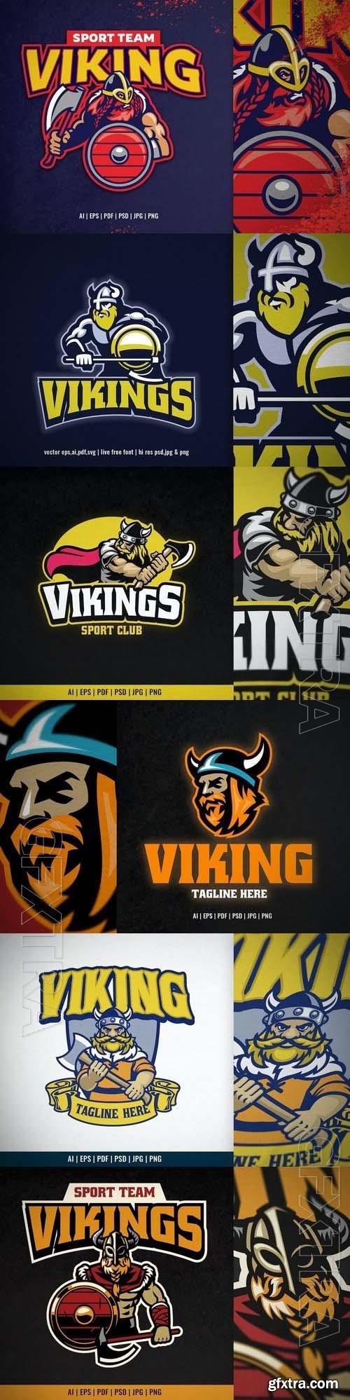 Viking Warrior Mascot Logo 6xEPS