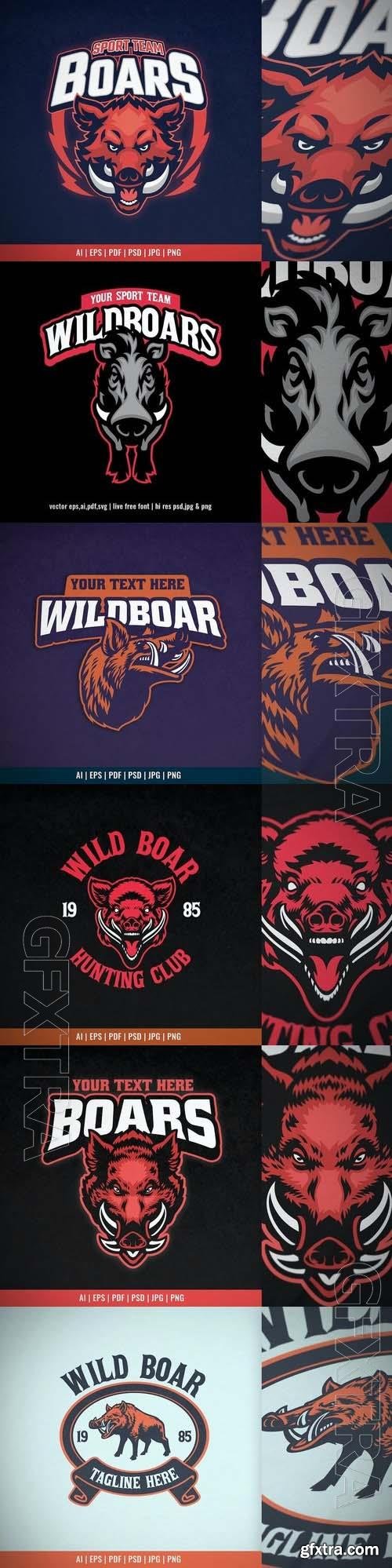 Boar Head Sport Logo Template 6xEPS