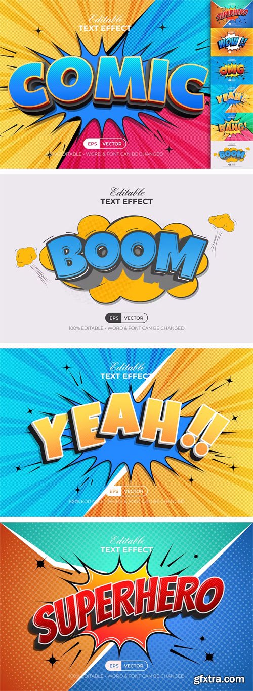 Comic Editable Text Effects for Illustrator