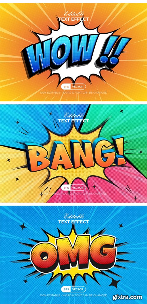 Comic Editable Text Effects for Illustrator